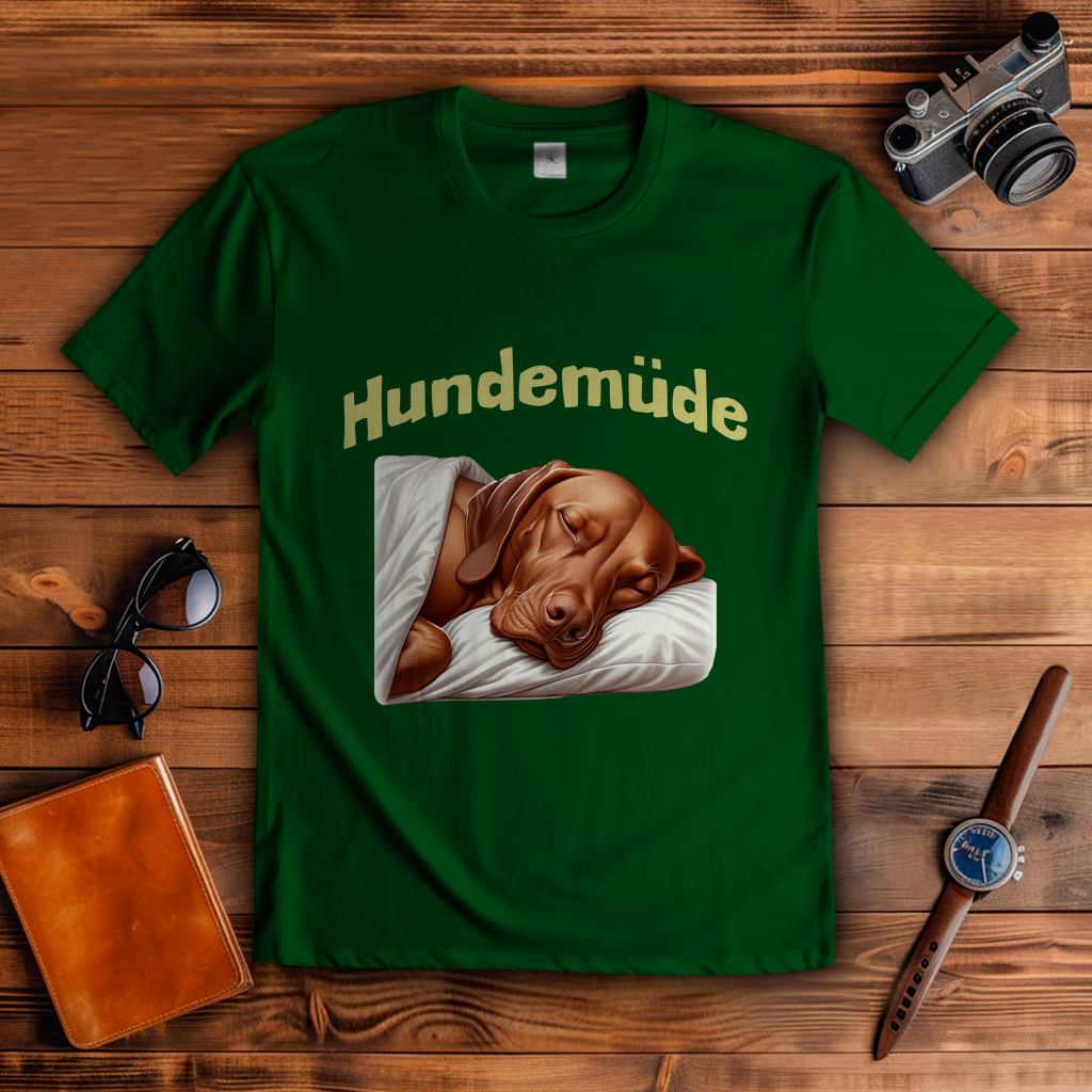 Herren T-Shirt Hundemüde mit Magyar Viszla