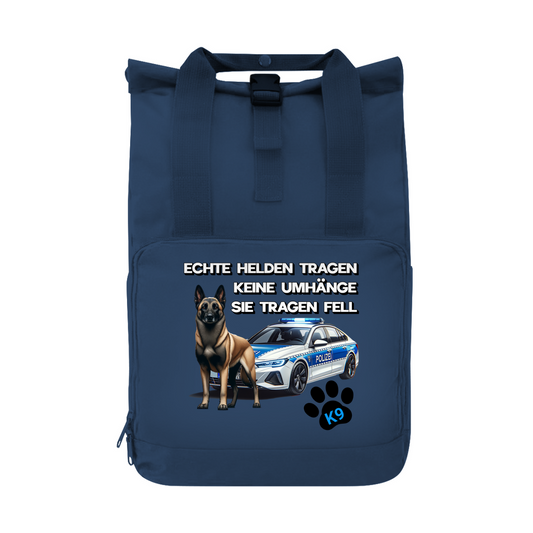 Rucksack Echte Helden tragen Fell, Polizeihund