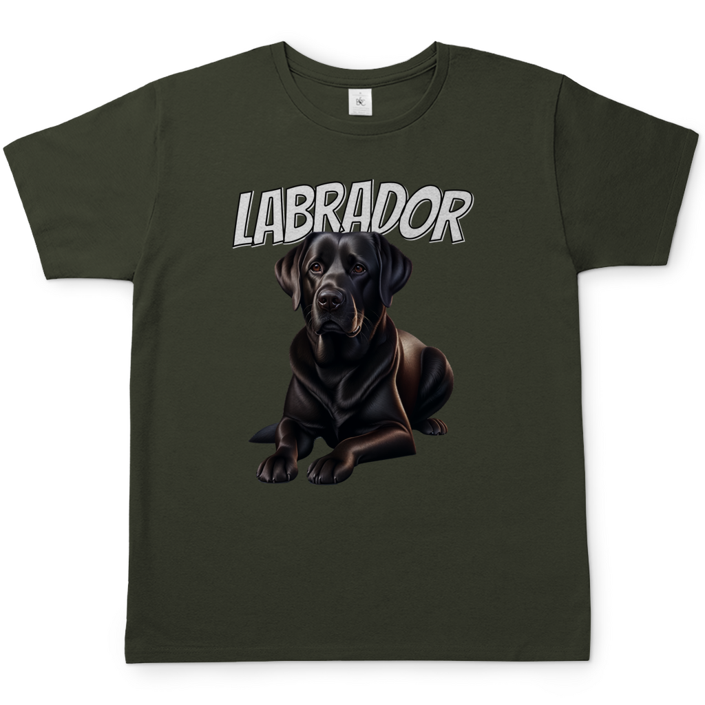 T-Shirt liegender Labrador