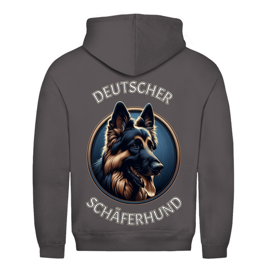 Herren Hoodie Rückendruck Deutscher Schäferhund Schriftzug mit Kopf