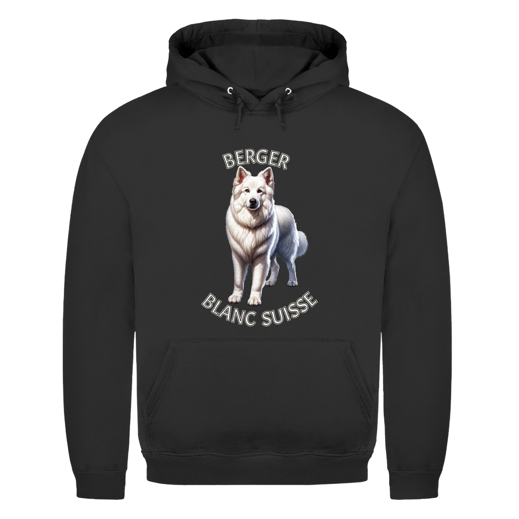 Herren Hoodie Berger Blanc Suisse, Weißer Schäferhund