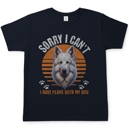Herren T-Shirt Weißer Schäferhund "Sorry, I can't"