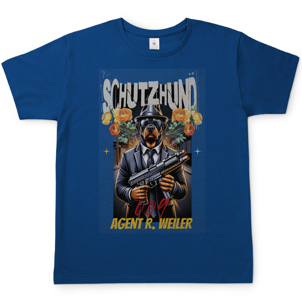 Hundefan-T-Shirt Agent Weiler – Schutzhund mit Stil