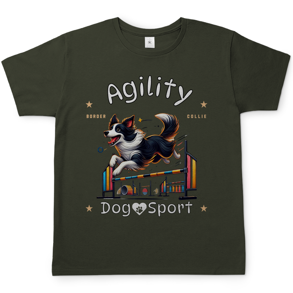 Herren T-Shirt Agility mit Border Collie