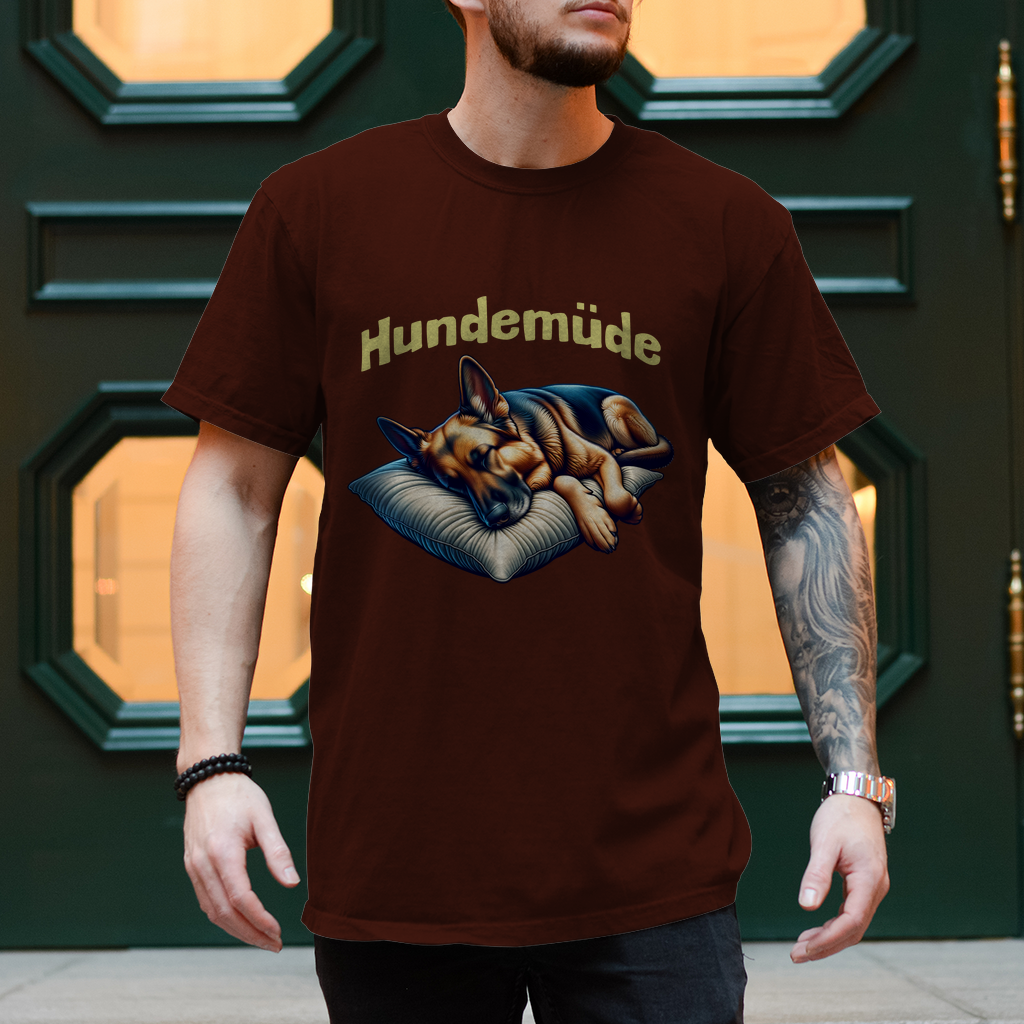 Herren T-Shirt Hundemüde DSH 1