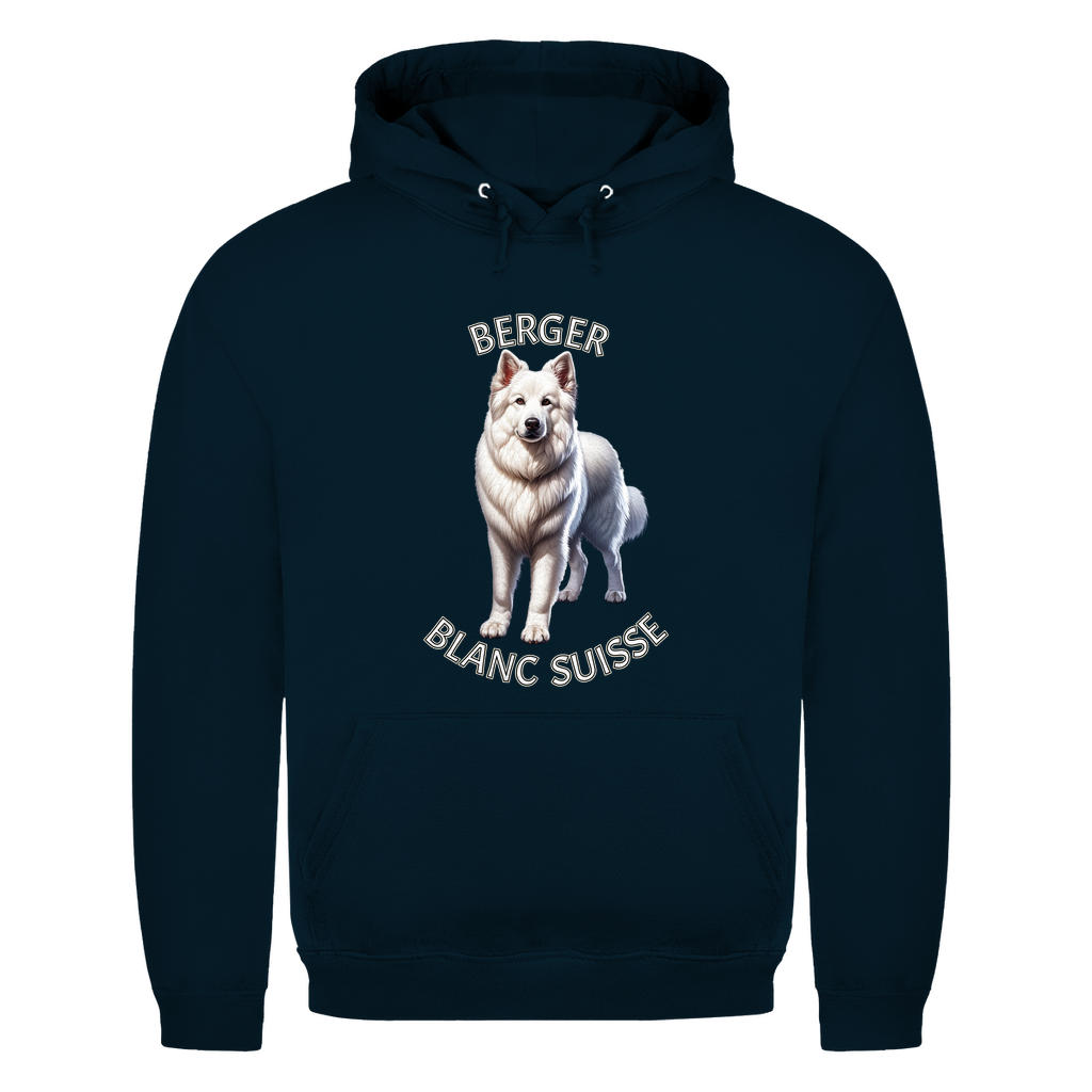 Herren Hoodie Berger Blanc Suisse, Weißer Schäferhund