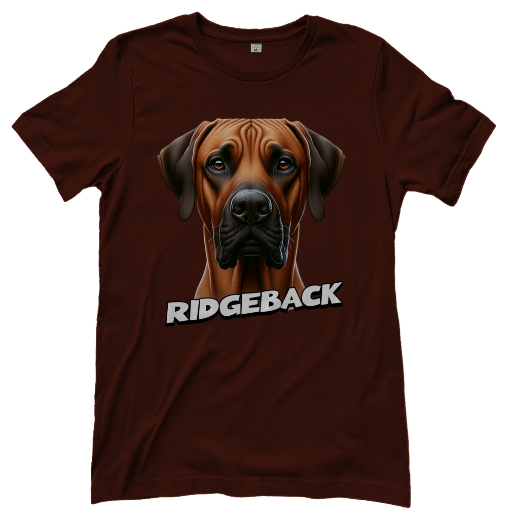 Ridgeback Kopf mit Schriftzug, Damen T-Shirt