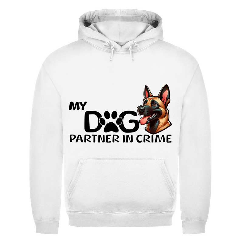 Hoodie "Echte Helden tragen Fell" Es zeigt einen Polizeihund vor einem Streifenwagen. Ein Dankeschön an diese wertvollen Hunde die Leben schützen und retten.
