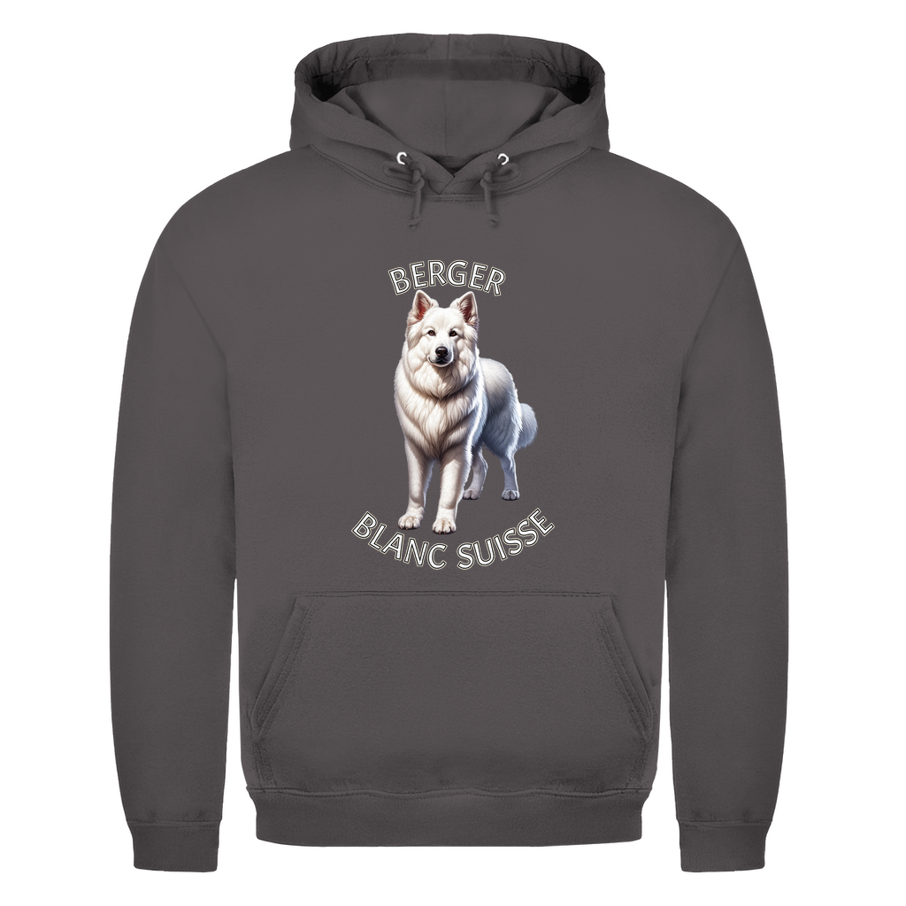 Herren Hoodie Berger Blanc Suisse, Weißer Schäferhund
