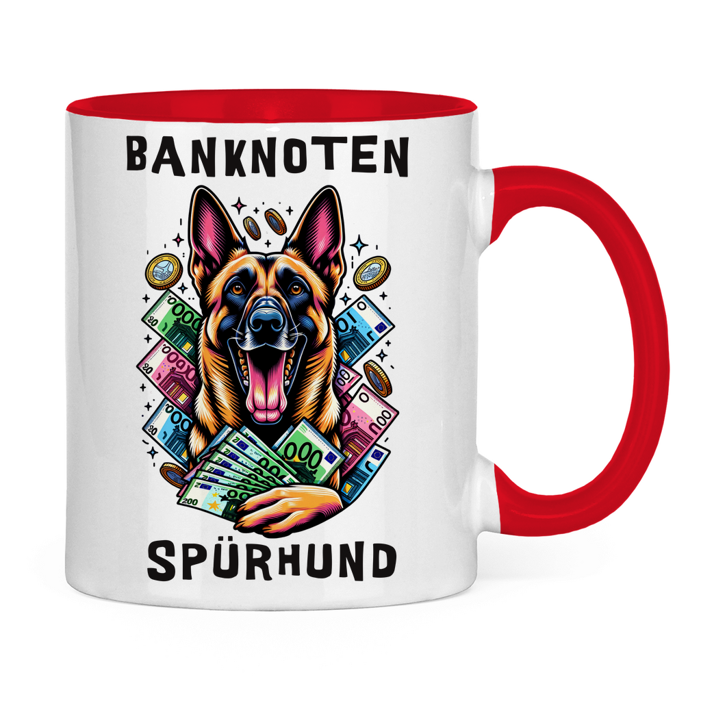 Tasse zweifarbig Malinois Banknotenspürhund