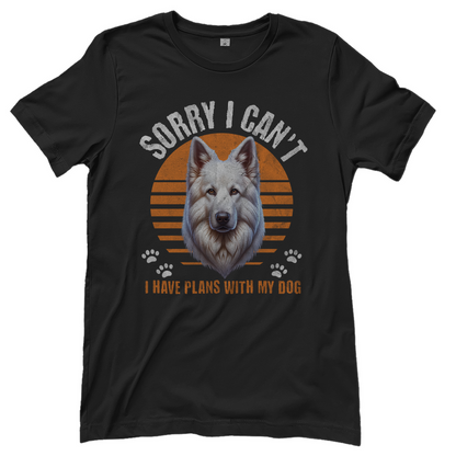 Damen T-Shirt Weißer Schäferhund "Sorry, I can't"