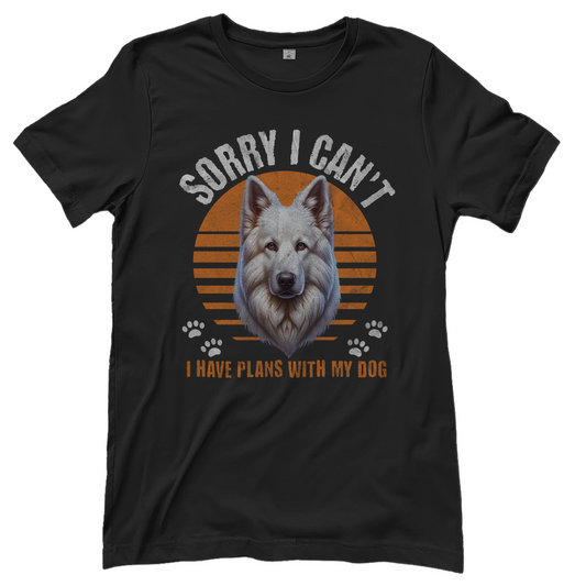 Damen T-Shirt Weißer Schäferhund "Sorry, I can't"