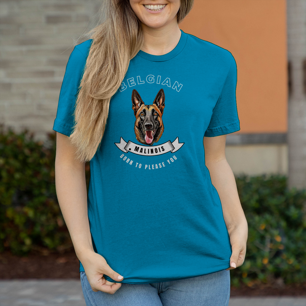 Malinois T-Shirt  Born to please you für Damen