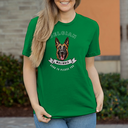 Malinois T-Shirt  Born to please you für Damen