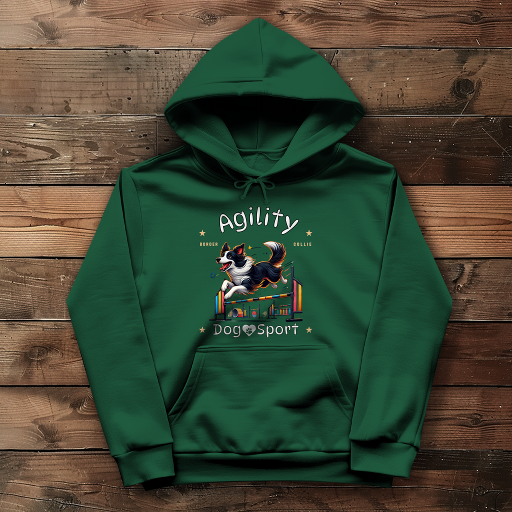 Damen Hoodie Agility mit Border Collie