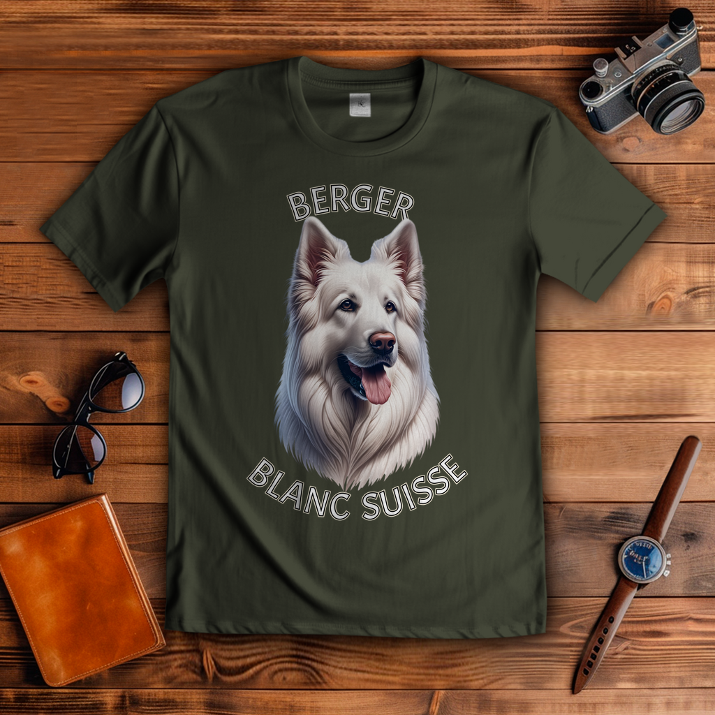 Herren T-Shirt Weißer Schäferhund