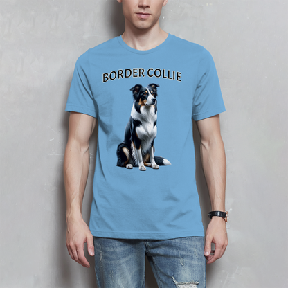 Herren T-Shirt Border Collie sitzend