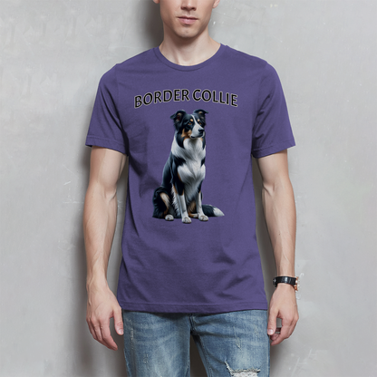 Herren T-Shirt Border Collie sitzend