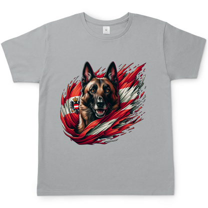 Herren T-Shirt Malinois mit Flagge Österreich