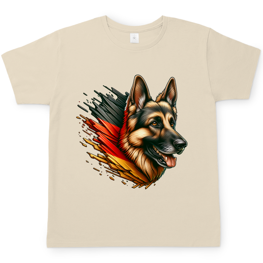 Herren T-Shirt Deutscher Schäferhund mit Deutschland Flagge