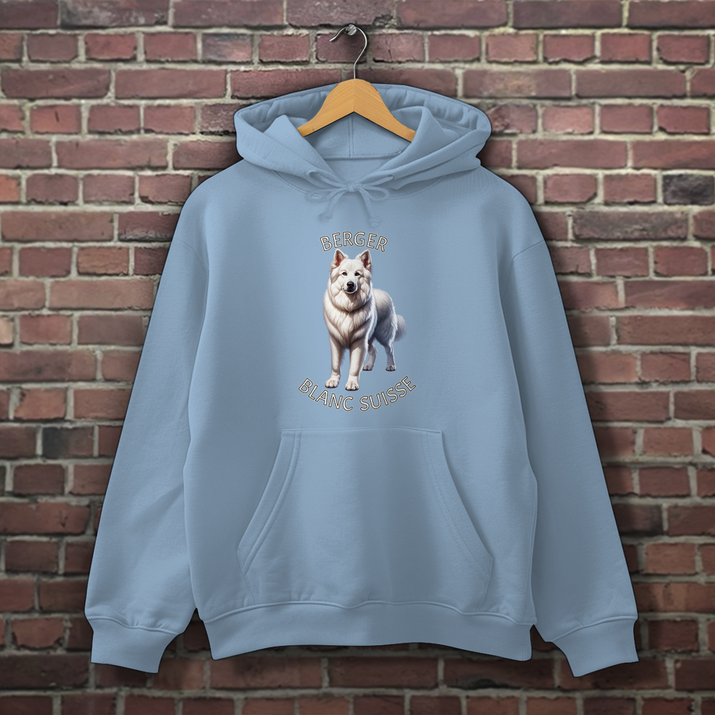 Herren Hoodie Berger Blanc Suisse, Weißer Schäferhund