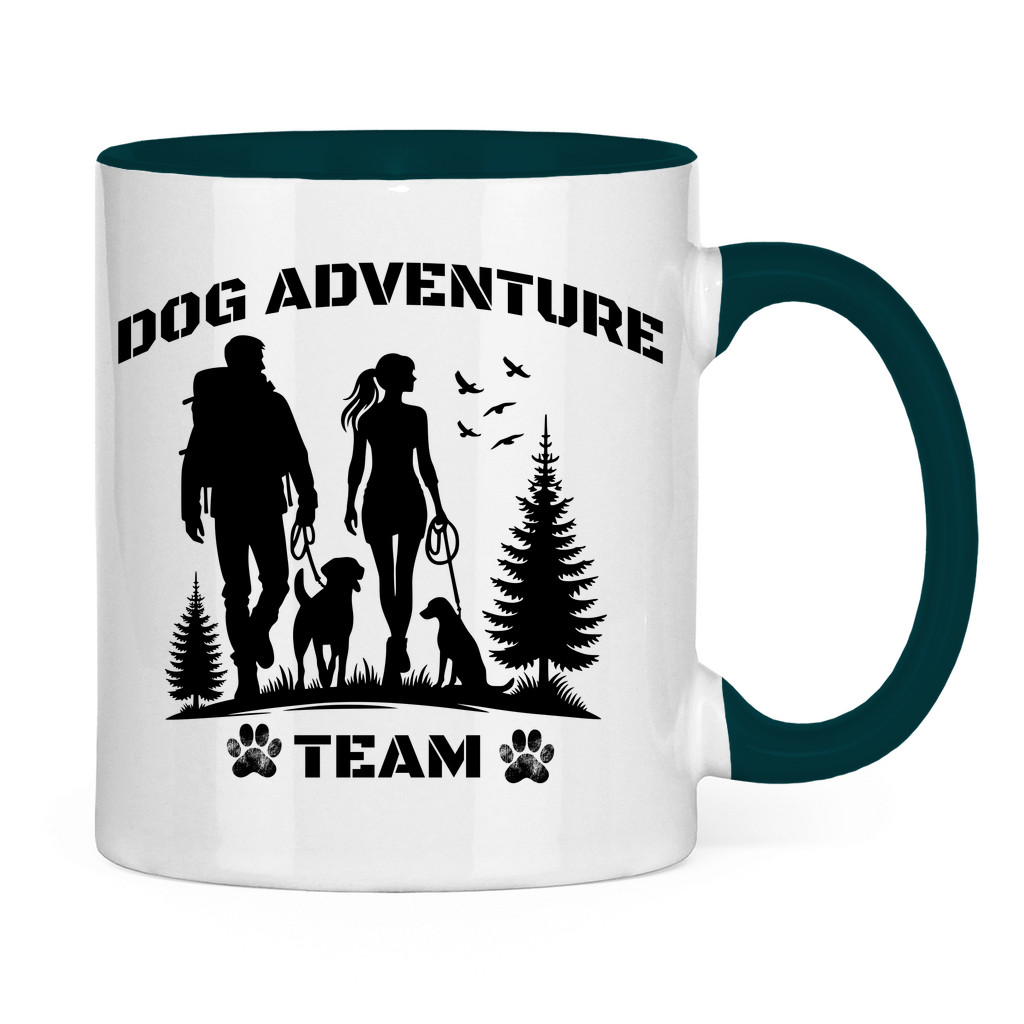 Hund, Abenteuer, Freizeit Tasse zweifarbig Dog Adventure Team