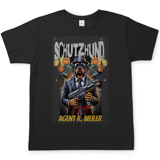 Hundefan-T-Shirt Agent Weiler – Schutz­hund mit Stil