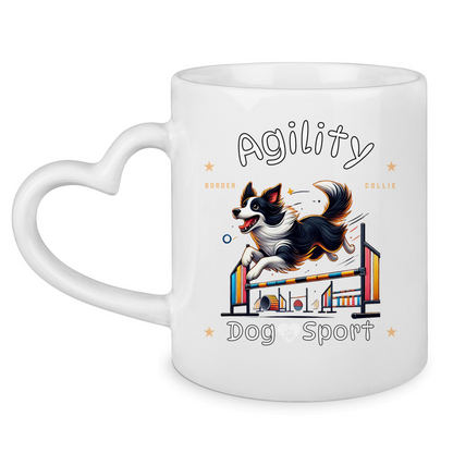 Tasse mit Herzhenkel Agility Border Collie