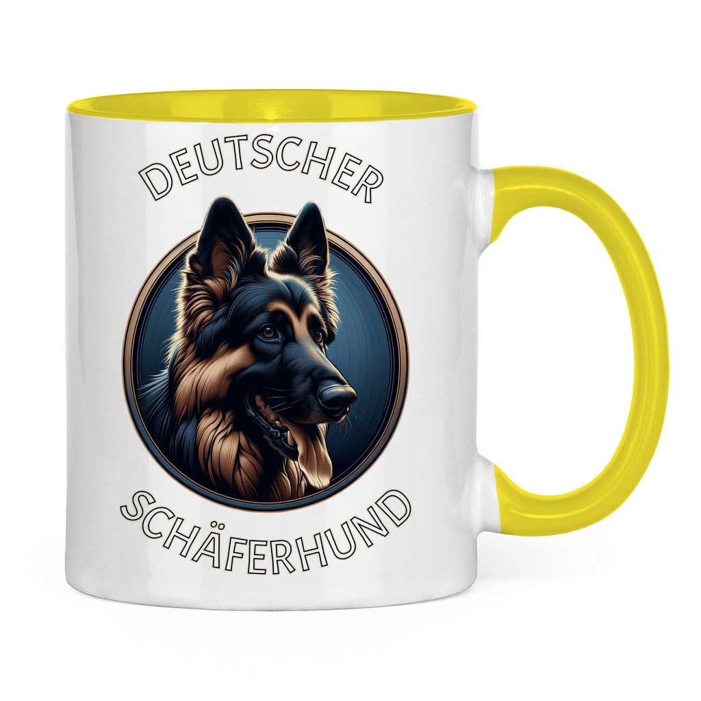 Tasse zweifarbig Deutscher Schäferhund Schriftzug mit Kopf