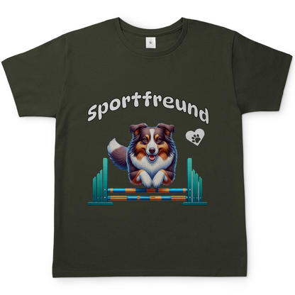Herren T-Shirt Sportfreund Australian Shepherd