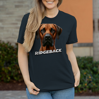 Ridgeback Kopf mit Schriftzug, Damen T-Shirt