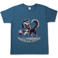 Herren T-Shirt Husky spielt im Schnee