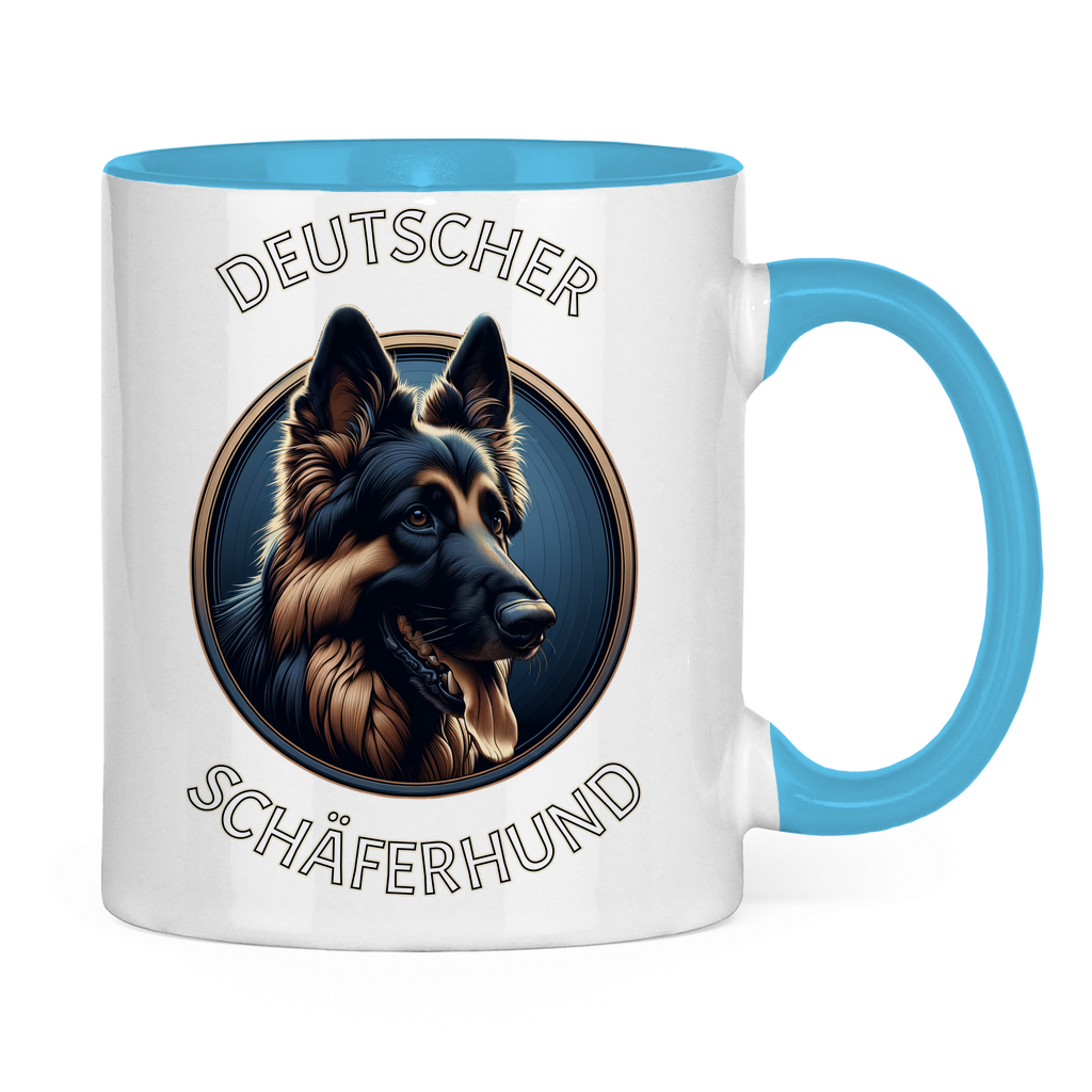 Tasse zweifarbig Deutscher Schäferhund Schriftzug mit Kopf