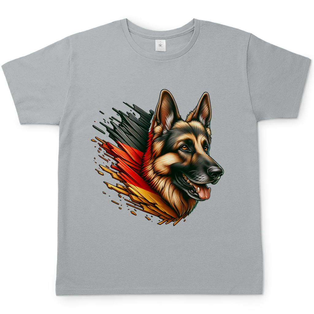 Herren T-Shirt Deutscher Schäferhund mit Deutschland Flagge