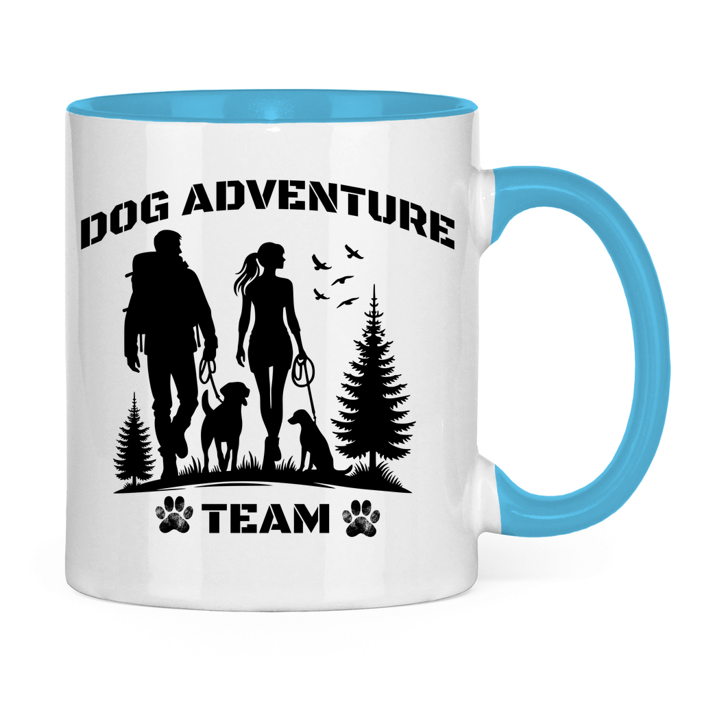 Hund, Abenteuer, Freizeit Tasse zweifarbig Dog Adventure Team