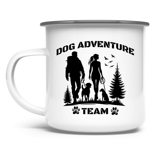 Emaille Tasse Dog Adventure Team