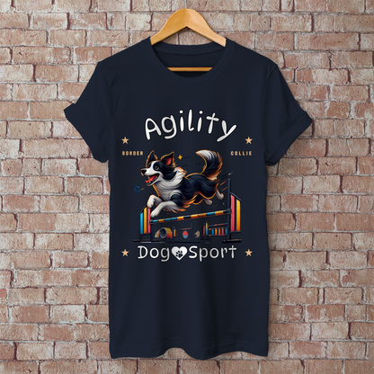 Herren T-Shirt Agility mit Border Collie