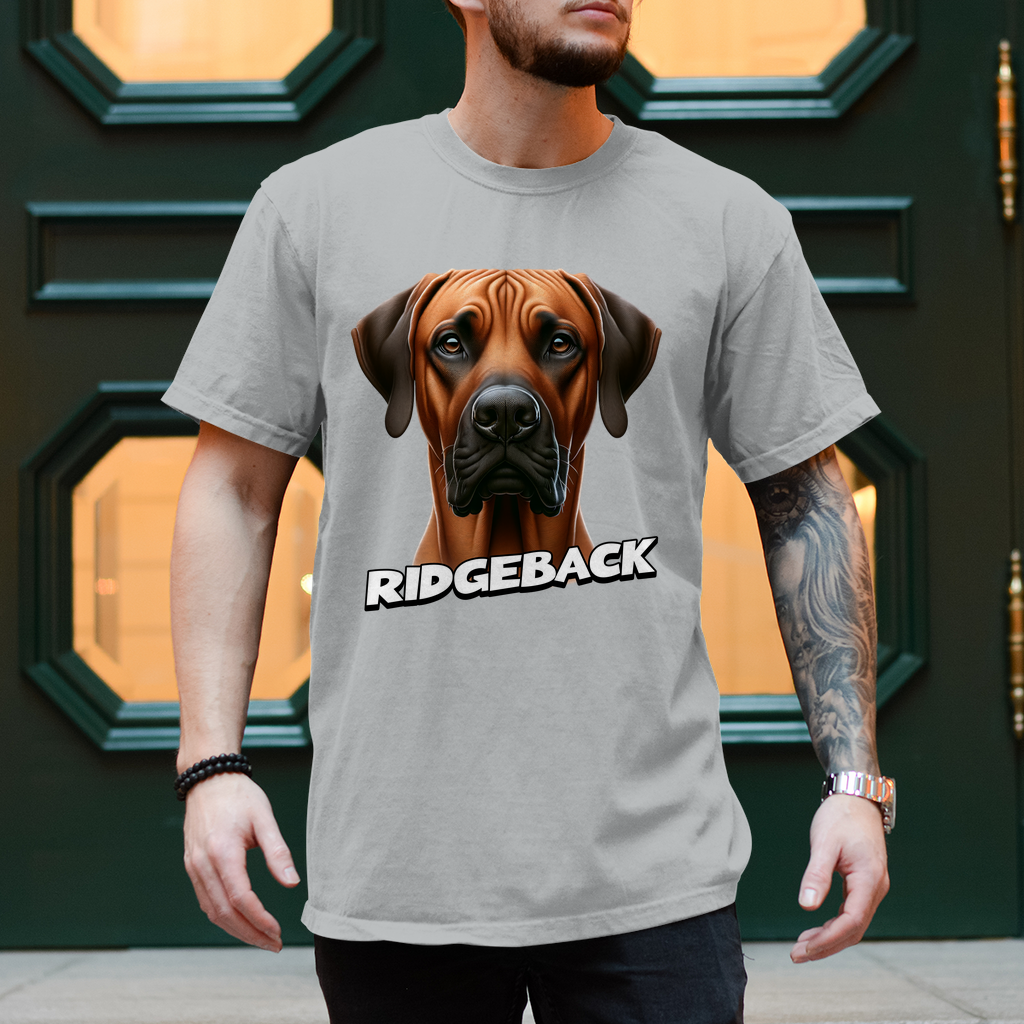 Herren T-Shirt Ridgeback Kopf mit Schriftzug