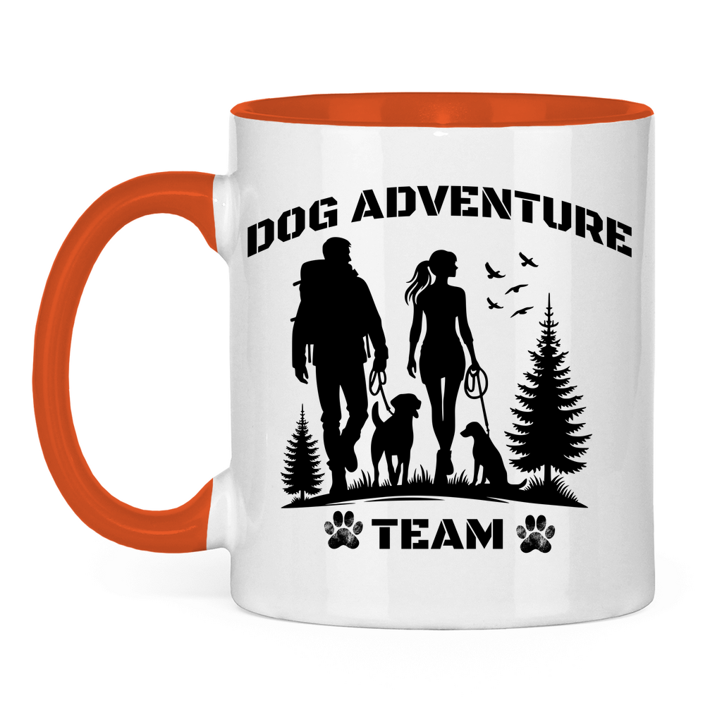 Hund, Abenteuer, Freizeit Tasse zweifarbig Dog Adventure Team