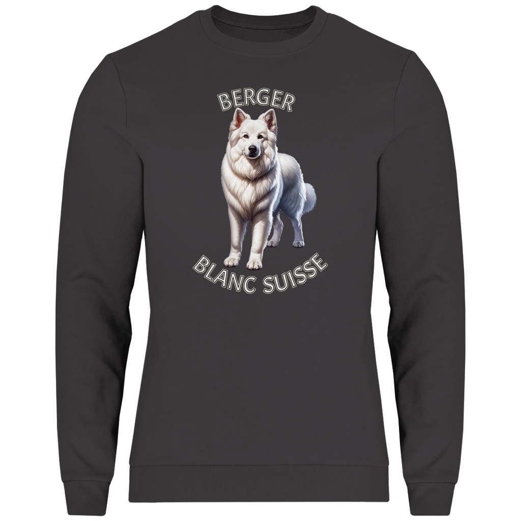 Berger Blanc Suisse Sweatshirt mit weißem Schäferhund Motiv für echte Hundefans