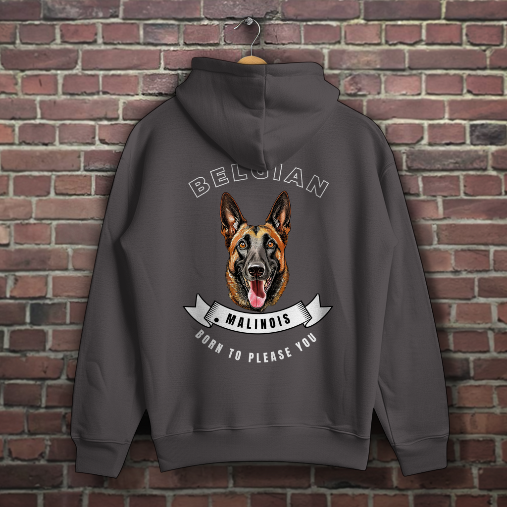 Hoodie Malinois Born to please you mit großem Rückendruck