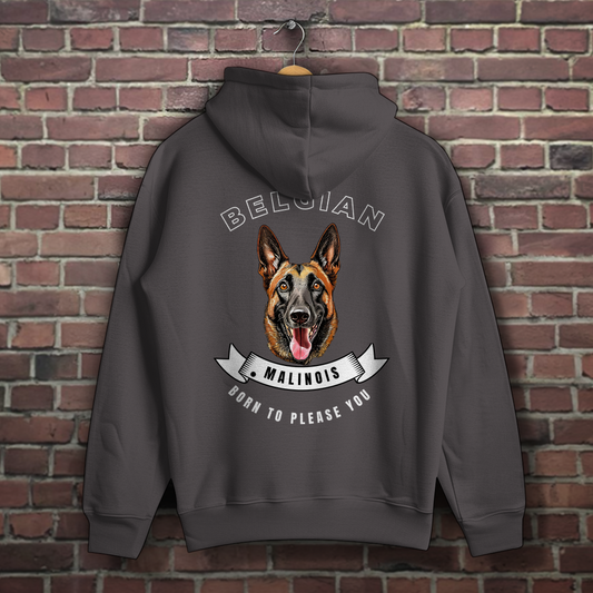 Hoodie Malinois Born to please you mit großem Rückendruck