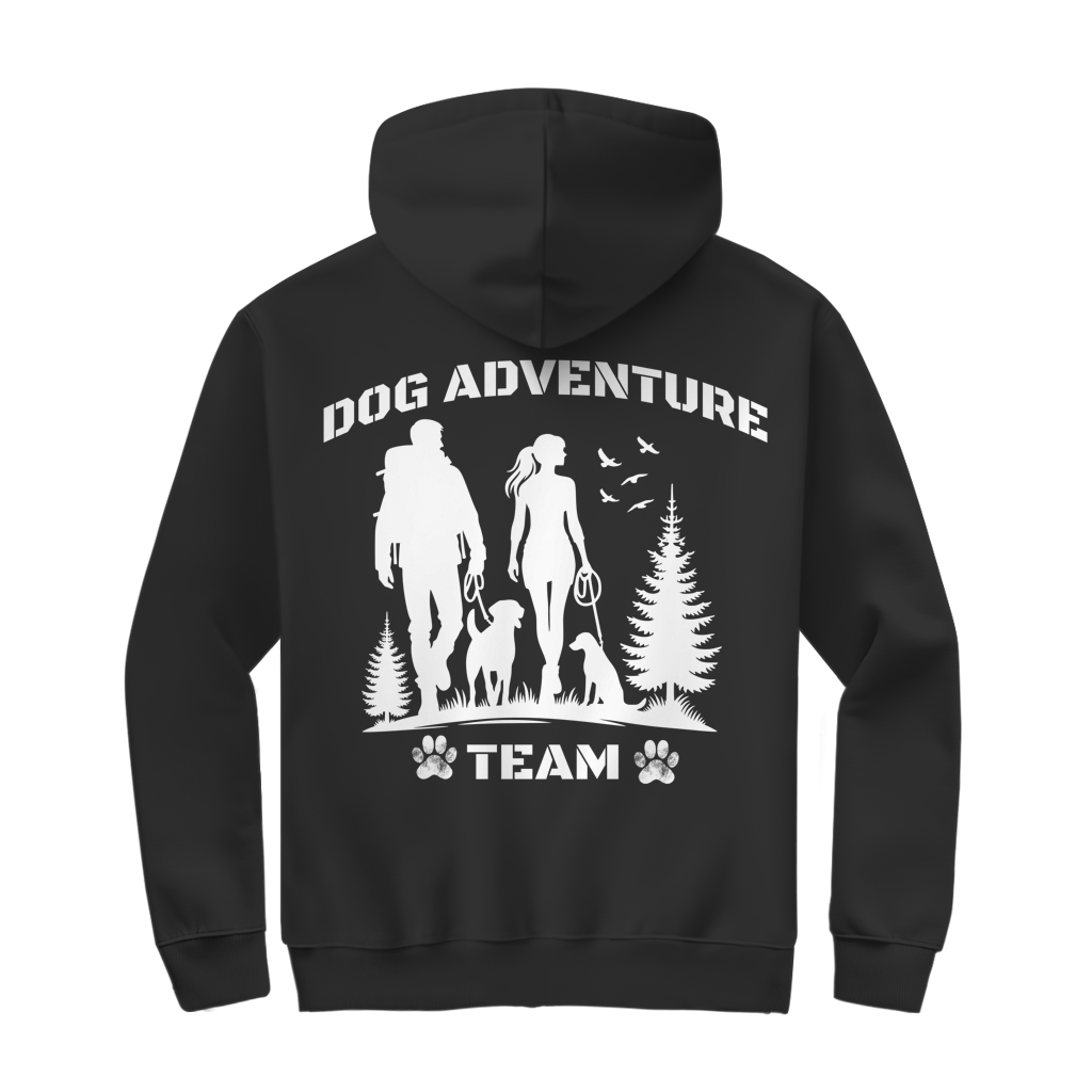 Kapuzenjacke Dog Adventure Team mit Rückendruck