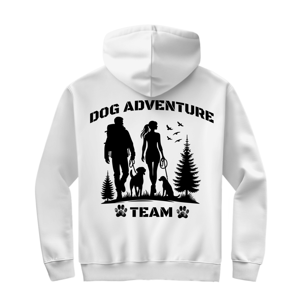 Kapuzenjacke Dog Adventure Team mit Rückendruck