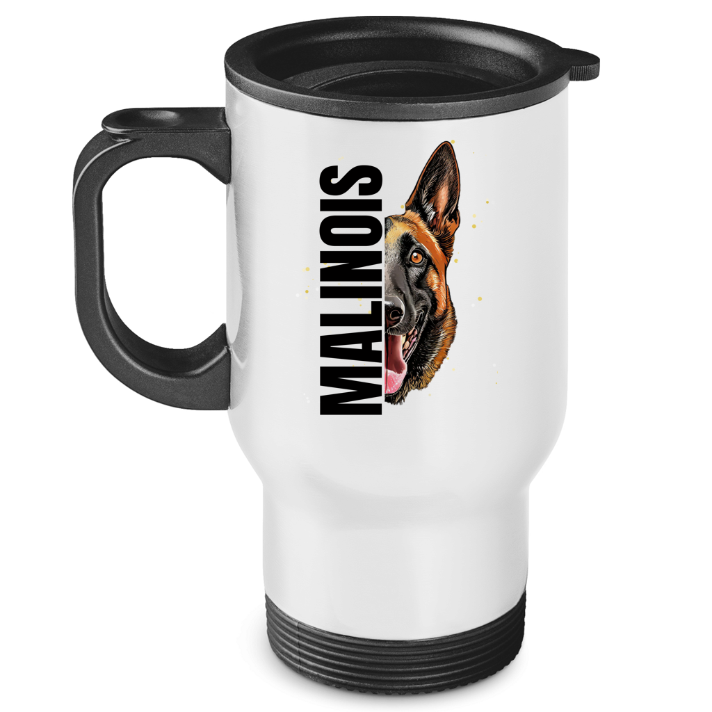 Edelstahl Thermobecher Malinois. Für Kaffee, Tee und echte Hundemenschen