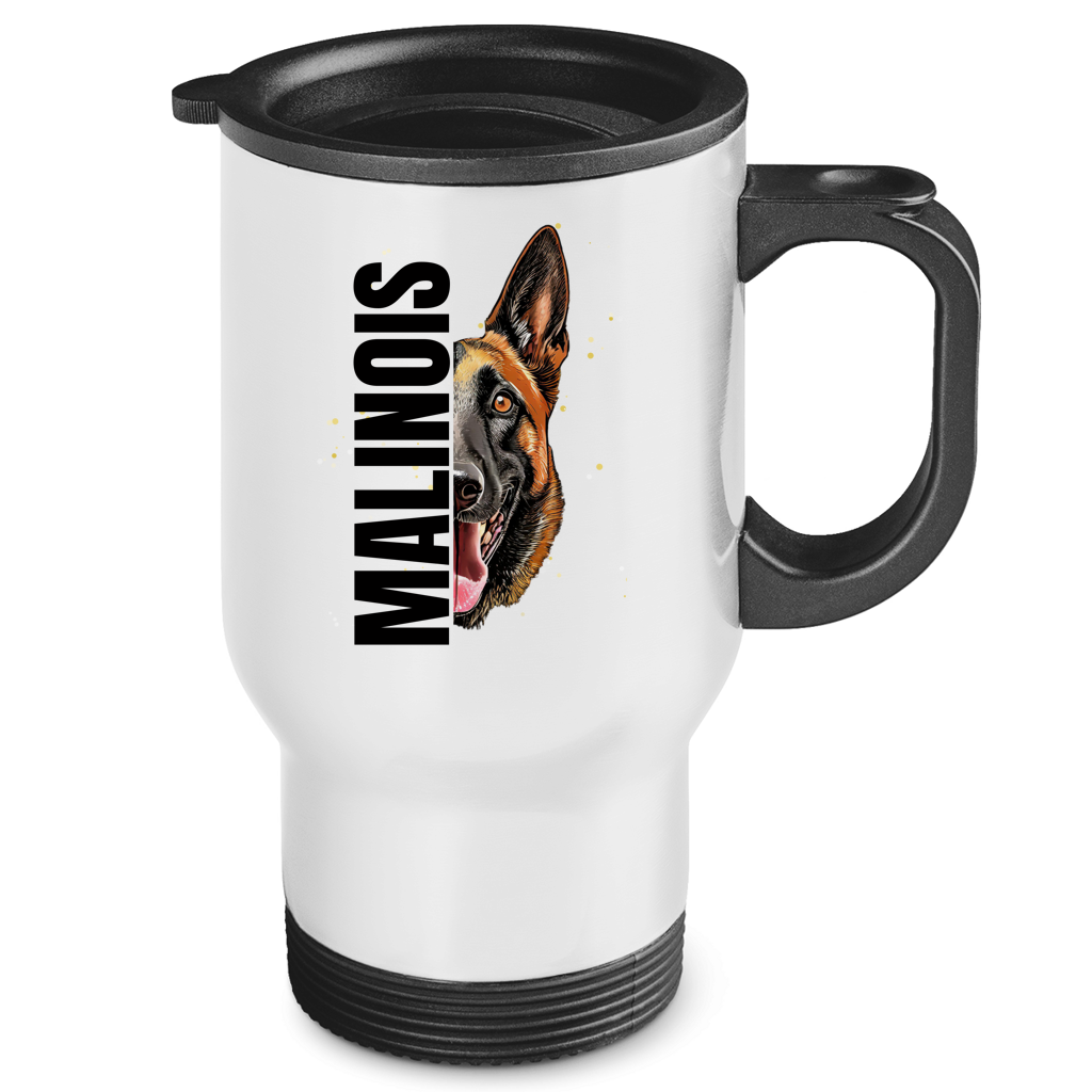 Edelstahl Thermobecher Malinois. Für Kaffee, Tee und echte Hundemenschen