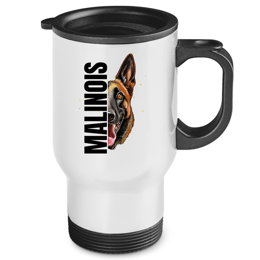 Edelstahl Thermobecher Malinois. Für Kaffee, Tee und echte Hundemenschen