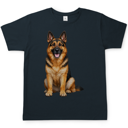Deutscher Schäferhund als realistisches Motiv auf T-Shirt ohne Text