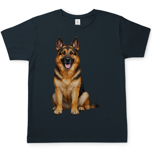 Deutscher Schäferhund als realistisches Motiv auf T-Shirt ohne Text