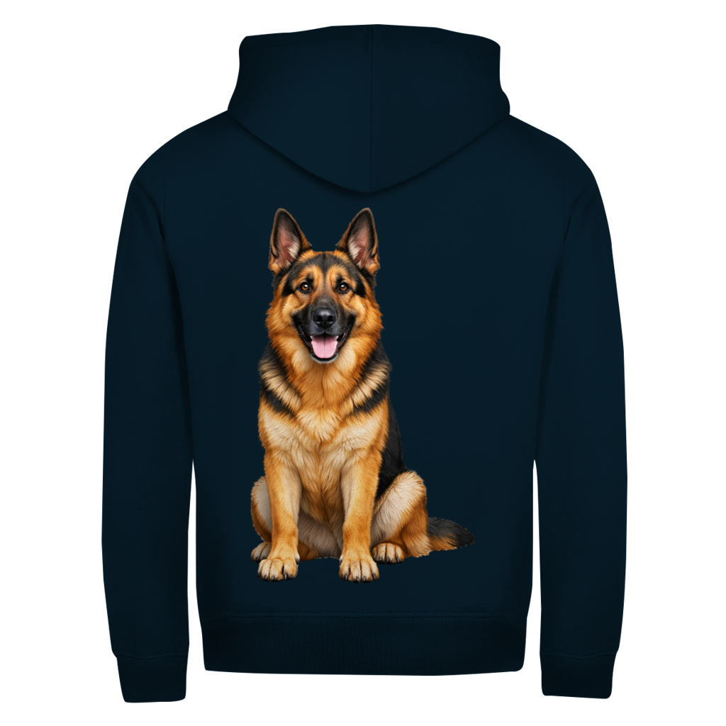 Zipper Hoodie Deutscher Schäferhund – Rückendruck für echte Hundefans